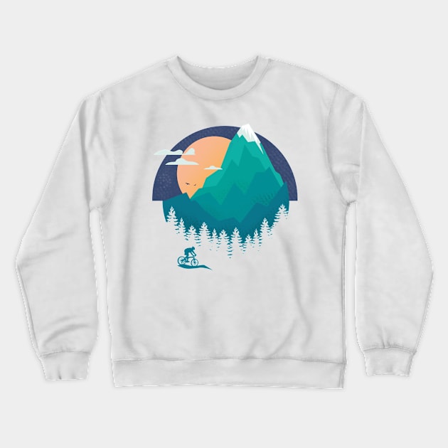 mountain biking Crewneck Sweatshirt by FerMinem